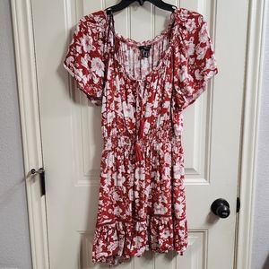 Red floral dress